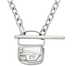 ■DIESEL■ Peekaboo D Logo Pendant Necklace DX1342040 Diesel Stainless Steel Pendant Necklace - DX1342040 - Watch