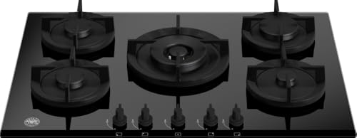 F.Lli Bertazzoni, Modern, P755Cmodgne, Piano Cottura Vetro 5 Fuochi Gas Con 1 Tripla Corona Centrale, Valvole Sicurezza, Accensine Sottomanopola, Colo