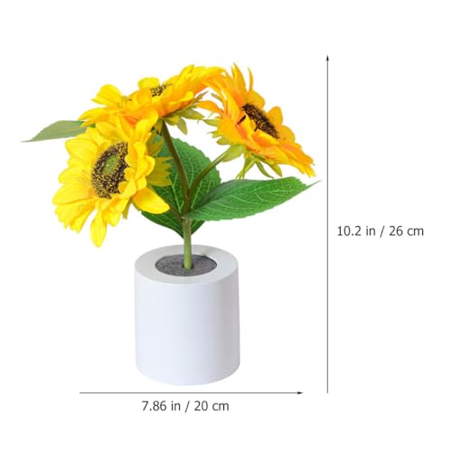 Lampe de nuit LED tournesol Zerodeko avec 3 têtes pour décoration de chevet