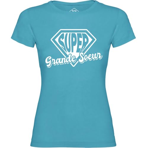 T-Shirt Super Grande Soeur Bleu : Idée Cadeau Idéale pour Annoncer une Naissance en Famille