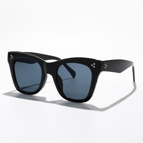 Trendy Triple Rivet Square Sunglasses for Women Men Retro Shades Stylish Vintage Eyewear for Driving Travel Streetwear