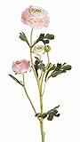 artplants.de Kunst Ranunkel Noemie, 3 Blüten, rosa, 65cm, Ø 4-8cm - Künstliche Blume - Plastik Blume