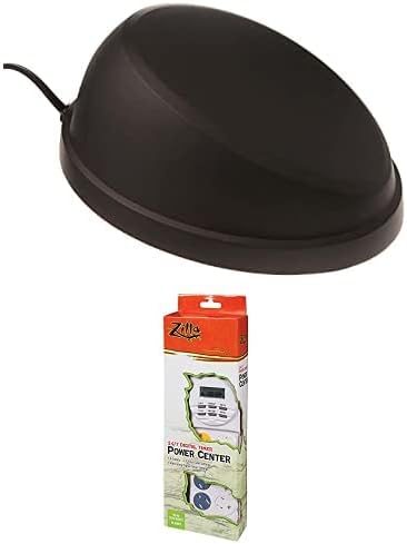 Zilla Reptile Terrarium Heat Lamps, Mini Halogen & UVB Combo Fixture with Power Center Bundle