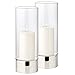 Produktbild EDZARD 2er Set Windlicht Granada (Ø 9 cm, H 25 cm) Silber-Optik & Glas für Kerzen - Deko Kerzenhalter, Deko Gläser, Teelichthalter Glas, Windlicht Outdoor - Teelicht, Kerzenglas & Windlicht Glas
