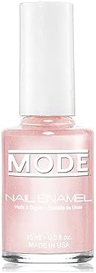 MODE Nail Enamel Shade #175 Sheer Baby Pink Champagne Shimmer Soft Frost Pearl - Long Wear, High Gloss, Chip Resistant, No Cruelty Vegan Salon Nail Polish Made in Beautiful USA, 0.50 fl oz