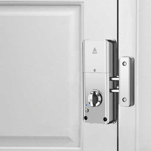 DAZZLEEX Kit de cerradura de puerta inteligente electrónico Tuya Invisible Door Lock, Control de aplicación, Desbloqueo de tarjeta Cerradura de puerta antirrobo interior (plata)