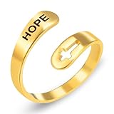 Design: l'anello Vivaday Hope Faith Cross Motivational Bible Verse Open Wrap convince per un design elegante e artistico che unisce simboli di speranza, fede e motivazione. Il design avvolgente aperto conferisce al classico gioiello a croce una svolta moderna, rendendolo un accessorio versatile e stimolante per chi vuole esprimere la propria fede e i loro valori religiosi.