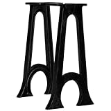 Kaorsrow Gambe per mobili in ghisa ad A, colore nero, 25 x 41 cm, 2 pezzi, piedini curvi, laccate lucidate, robuste gambe per panca Industrial Chic, adatte per soggiorno, corridoio e camera da letto