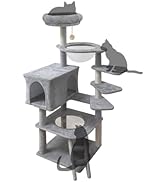 Amazon | RAKU 猫タワー 木製キャットタワー 据え置き 大型猫