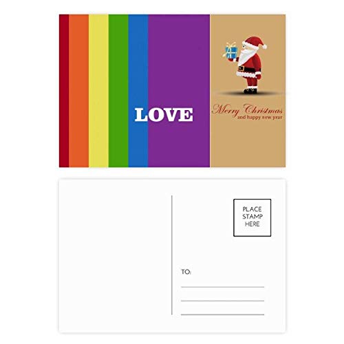 Cartes postales Love LGBT Rainbow par 20 avec un Père Noël inclus