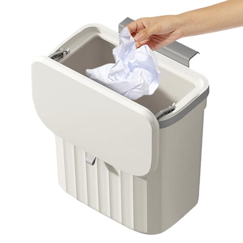 Cubo de basura de pared - cubo de basura colgante para baño, cocina o inodoro | Repetidor de residuos plegable con tapa, cubo de basura gigantesco para armario, RV, puerta del fregadero, cubo de