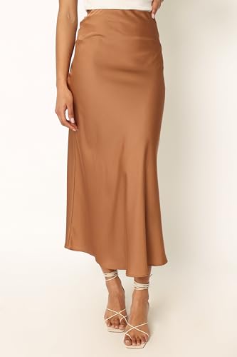 Image of Petal & Pup Women's Nellie Satin Midi Skirt