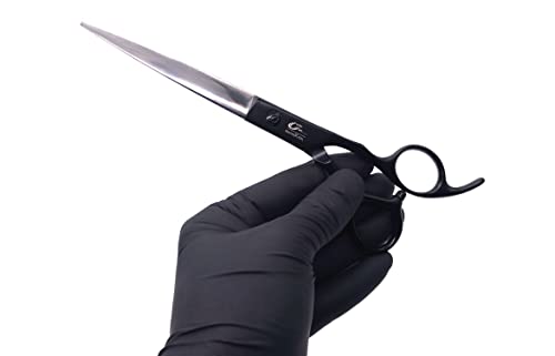 Tesoura Preto e Prata Cromado Profissional Umi Para Cortar Cabelo 7.0 Polegadas Fio Laser Para Cabel