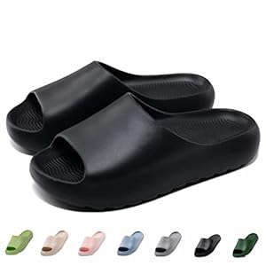 Cloud Slides for Women Men Kids, Pillow Slippers Comfy Non-Slip Soft Waterproof Bathroom Shower Shoes, Cushioned Thick Sole Sandals for Indoor and Outdoor