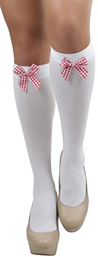 Image of ToBeInStyle Women's Opaque Knee High Nylon Fashion Socks Solid & w /Front Satin Bow