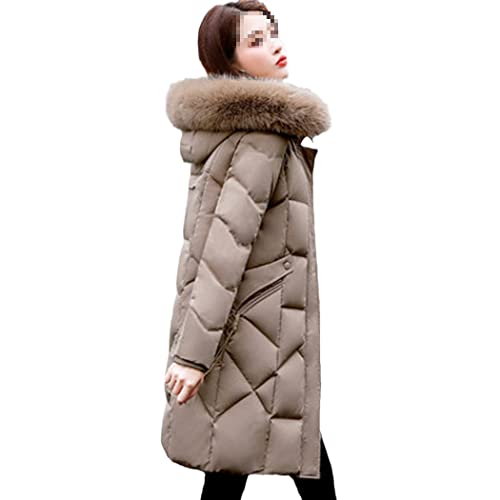 Manteau d'hiver à capuche FULBHPRINT en duvet de canard blanc épais pour femme noir S