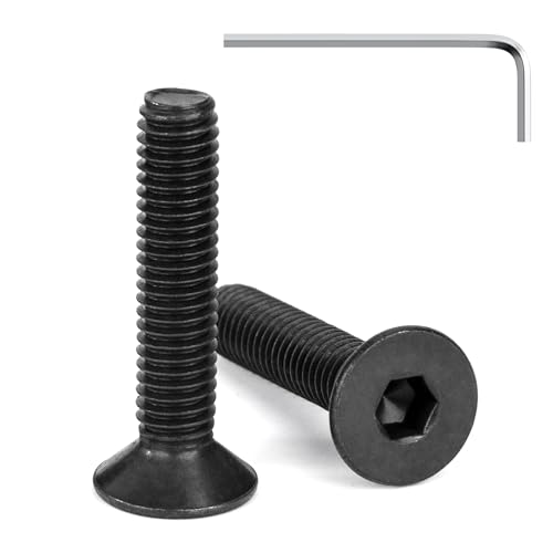 Tunejoy Tornillos De Cabeza Avellanada M6 X 30 Mm Negro Tornillo Avellanado Hexagonal De Acero Inoxidable A2 V2a Norma Din 7991 Con Llave Allen Rosca Completa 20 Piezas