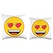 Official Emoji Heart Eyes Yellow Smile Face Throw Pillow