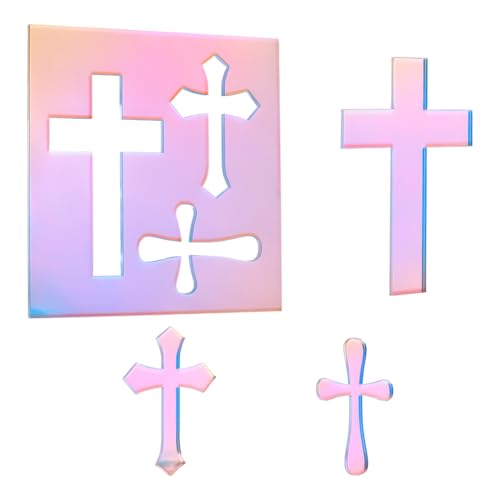 PH PandaHall Crosses Router Template for Woodworking, 8.3inch Colorful Acrylic Template Drawing Templates 3 Styles Decorative Transparent Router Inlay Templates for Woodworkers and Makers DIY Craft