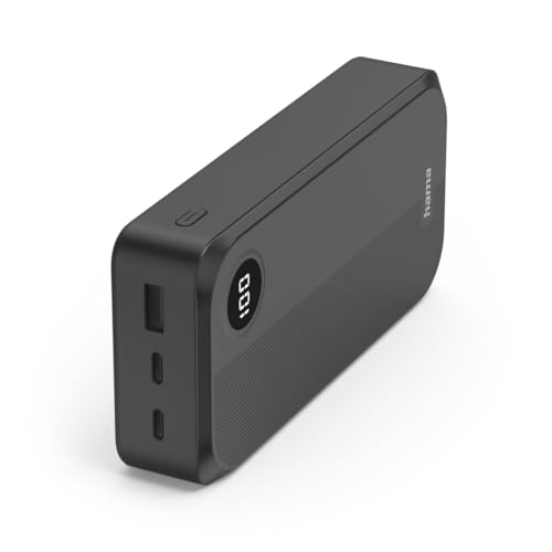 Hama Power Pack 20000mAh, 2X USB C, 1x USB A, tragbares, klein, LED-Display