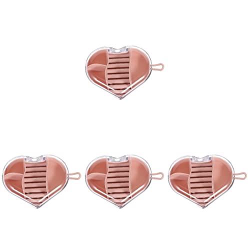 Aboofan 4Pcs Pink Portable Case Bracelets Storage Compact Necklaces Multi- Use Jewelry Earring For Studs Exquisite Display Earrings Necklace Ear Small Rings Organizer Travel #TOP13