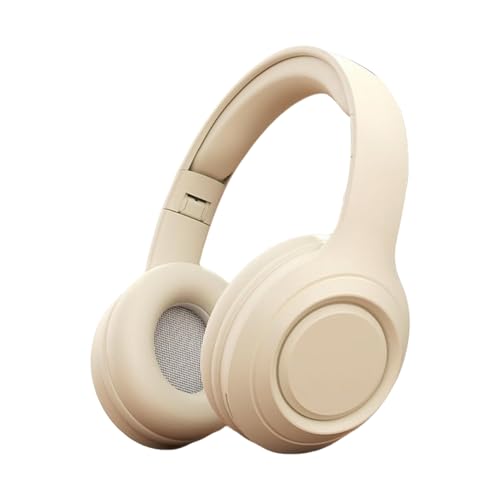 Wireless Headphones, Earphones, 3.5mm Noise Canceling Audio, High-Fidelity Sound with Card Slot, Black, for Commuting, Work, Lawn Mowing, Studying White Cotton ABS