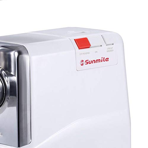 Sunmile SM-G50 ETL Max 1.3HP #12 Powerful Meat Grinder, Metal Gear Box&Gears, REVERSE/CIRCUIT BREAKER Function, Stainless Steel Cutting Blade,3 Stainless Steel Cutting Plates, 1 Big Sausage Attachment Sunmile SM-G50 ETL Max 1.3HP #12 Powerful Meat Grinder, Metal Gear Box&Gears, REVERSE/CIRCUIT BREAKER Function, Stainless Steel Cutting Blade,3 Stainless Steel Cutting Plates, 1 Big Sausage Attachment