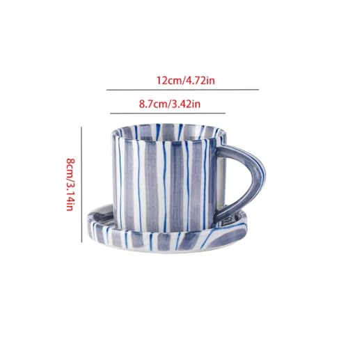 Tasses café céramique rayures rétro NEBE élégance durable - 3