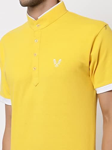 Image of UZARUS Men's Solid Cotton Regular Fit Polo T-Shirt