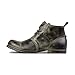 OSSTONE Moto Boots for Men Fashion lace-up Leather Chukka Boots Casual Shoes OS-6015-2-retro-green-10-R，Retro Green, Men's Size US10
