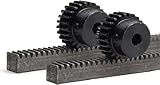 Industrial Power Transmission Components Pinion Spiral 2pcs Spur Gear with 10x10x500mm Gear Rack 1M 15T Pinion Gear 1 Module 45 Steel Metal Gear Pinion Gear Rack (Spur Gears Bore 8mm)
