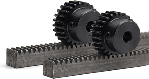 Image of Industrial Power Transmission Components Pinion Spiral 2pcs Spur Gear with 10x10x500mm Gear Rack 1M 15T Pinion Gear 1 Module 45 Steel Metal Gear Pinion Gear Rack (Spur Gears Bore 6mm)