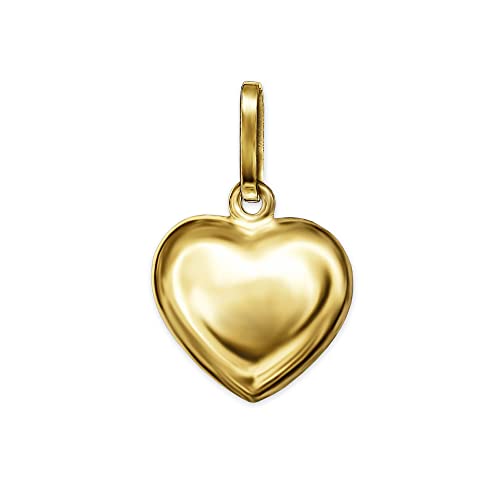 CLEVER SCHMUCK Pendentif petit cœur en or 8 mm Brillant (légèrement bombé des deux côtés) OR VÉRITABLE 333 Cover