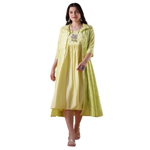 Image of Globus Women Ethnic Dress (GS573582 Green S)
