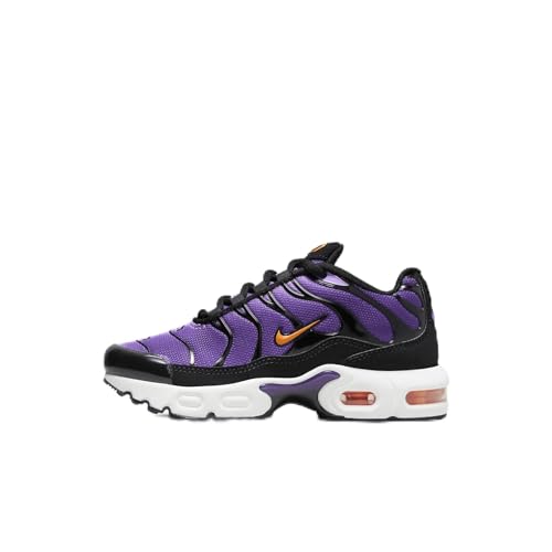 Nike Air Max Plus Little Kids' Shoes (CD0610-024, Black/Voltage Purple/Purple Agate/Total Orange) Size 2