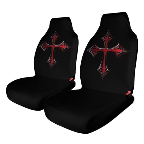 Bloody Iron Cross Car Seat Covers Universal Car Front Seats Protector Auto Interior Accessories 2PCS