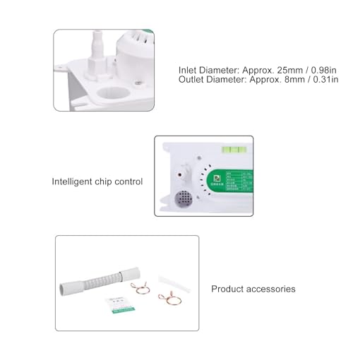 Kondensatpumpe, 100 L/h, HVAC-Kondensatpumpe, Klimaanlage, Abflusspumpe, Automatische Kondensatentfernungspumpe mit 500 Ml Tank für Klimaanlage, Luftentfeuchter, Ofen