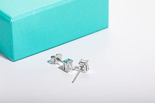 AnuClub 1.2-4cttw 10K Post Princess Cut Moissanite Stud Earrings for Women, D Color VVS1 925 Sterling Silver Earrings4