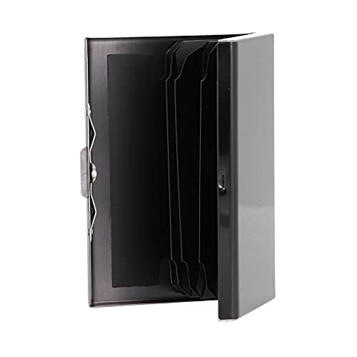 CHICIRIS Porte-Cartes pour Cartes Bancaires, Porte-Cartes De CréDit, Porte-Cartes Durable pour Hommes Et Femmes (Porte-Cartes en Acier Inoxydable 6 Cartes Noir) Cover