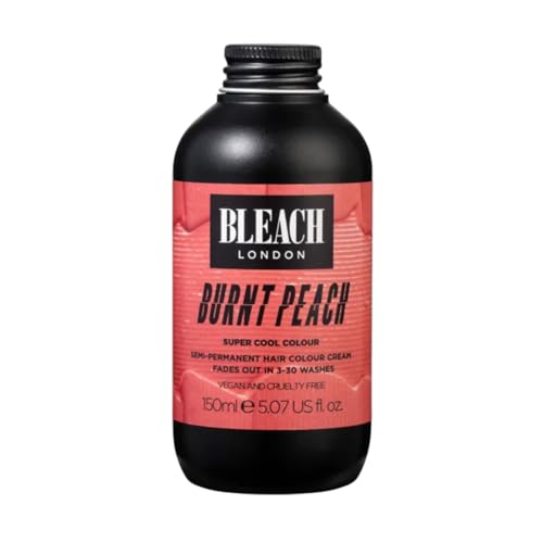Bleach London Burnt Peach Colour - Bright Peach Hair Dye - Vegan & PETA-Approved Semi-Permanent Direct Dye - 150 ml