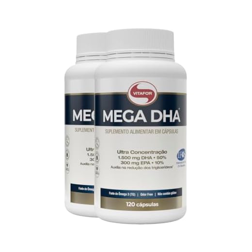 Mega DHA 1500mg Dha + 300mg Epa - 2 unidades de 120 cápsulas - Vitafor