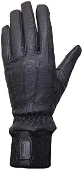 Taj Winter Ladies Synthetic Leather Equestrian Horse Riding Gloves, Black sz 7 Med