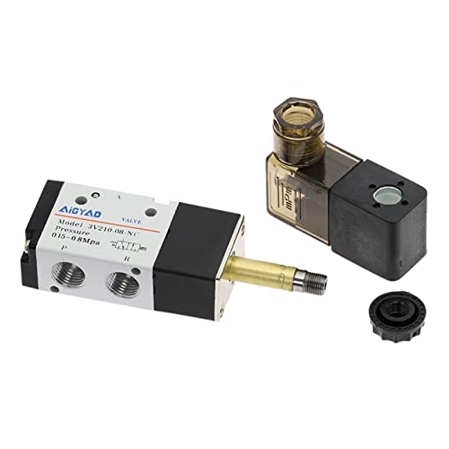 Válvula solenoide 3V210-08 de control direccional de aire de 3 vías y 2 posiciones CC 24V 7