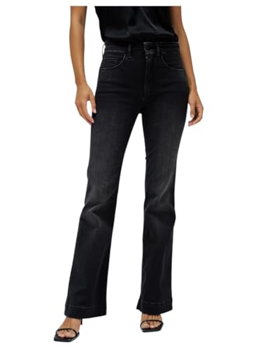 Jean noir Salsa Faith Push in Flare avec effet ventre plat galbant