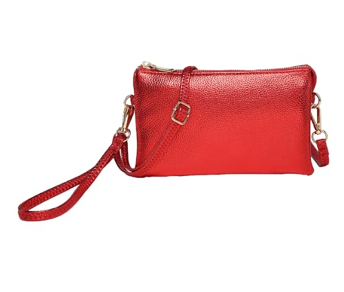 Image of JEN & CO. Riley Small Crossbody Bags Vegan Leather Wristlet Wallets Clutch Purses Shoulder Handbag for Women