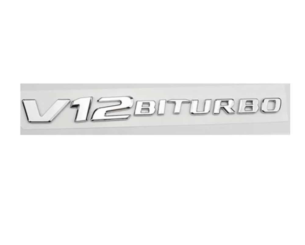 YTQMoreBNZ YYDStes ABS V12 V8 BITURBO Emblem Letters Logo Car Fender Badge Compatible With Mercedes C63 E63 W212 W213 S63 S65 G63 G65 ML63