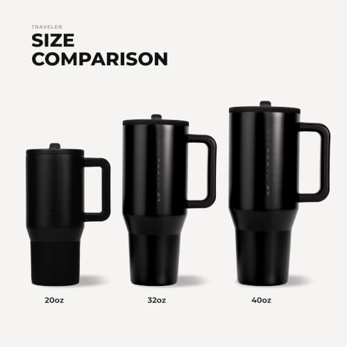 Image of HydroJug Traveler 40oz, Insulated Tumbler with Handle & Straw, Black