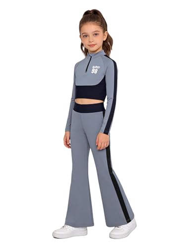 Tenue jazz performance scène gris pour fille de 13-14 ans costume danse athlétique