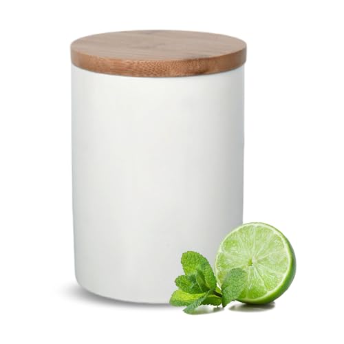 Vorratsdose Keramik mit luftdichtem Bambus-Deckel, 600ml...