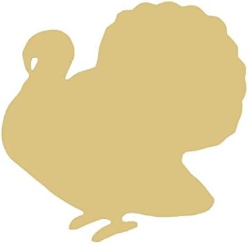 Turkey Cutout Unfinished Wood Thanksgiving Bird Pilgrims Native American Fall Autumn MDF Shape Canvas Style 1 (24")